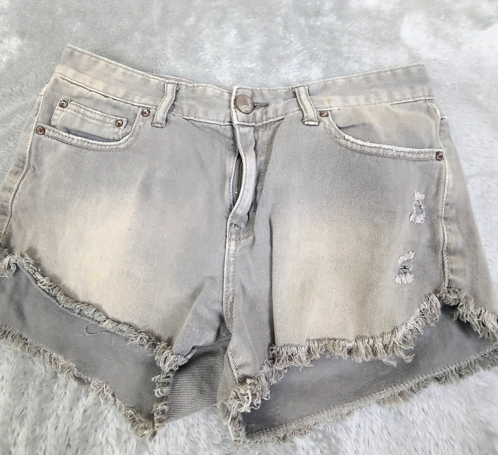Free People Womens Shorts W 27 Button Fly Low Rise Cut Off 2" Inseam Distressed